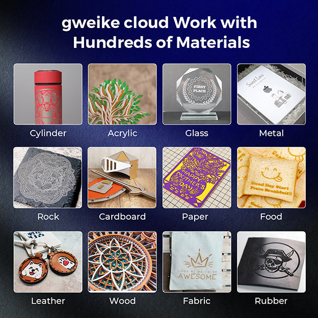 Cortadora y grabadora láser Gweike Cloud con tubo de metal (38 W) RF