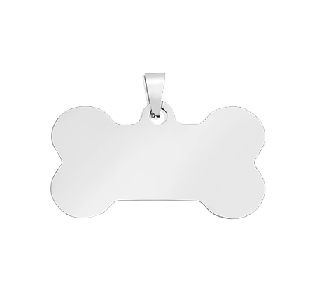 🎁 Silver Stainless Steel Blank Dog Bone Pet Tag (10pcs) (100% off)